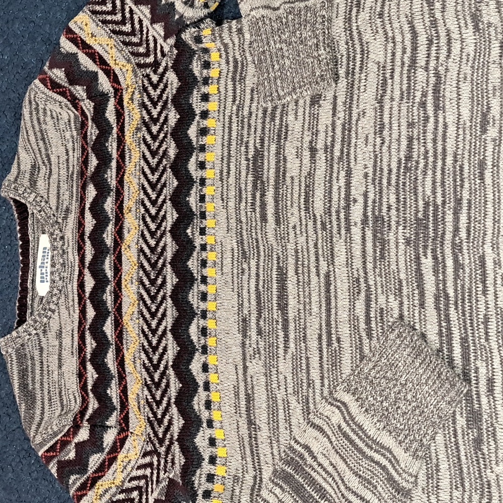 Urban Pipeline Women's Geometric Retro Gray Long Sleeve Soft Sweater Size L